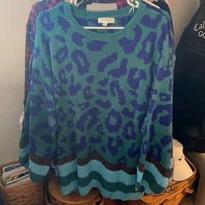 Umgee Blue Cheetah Sweater
